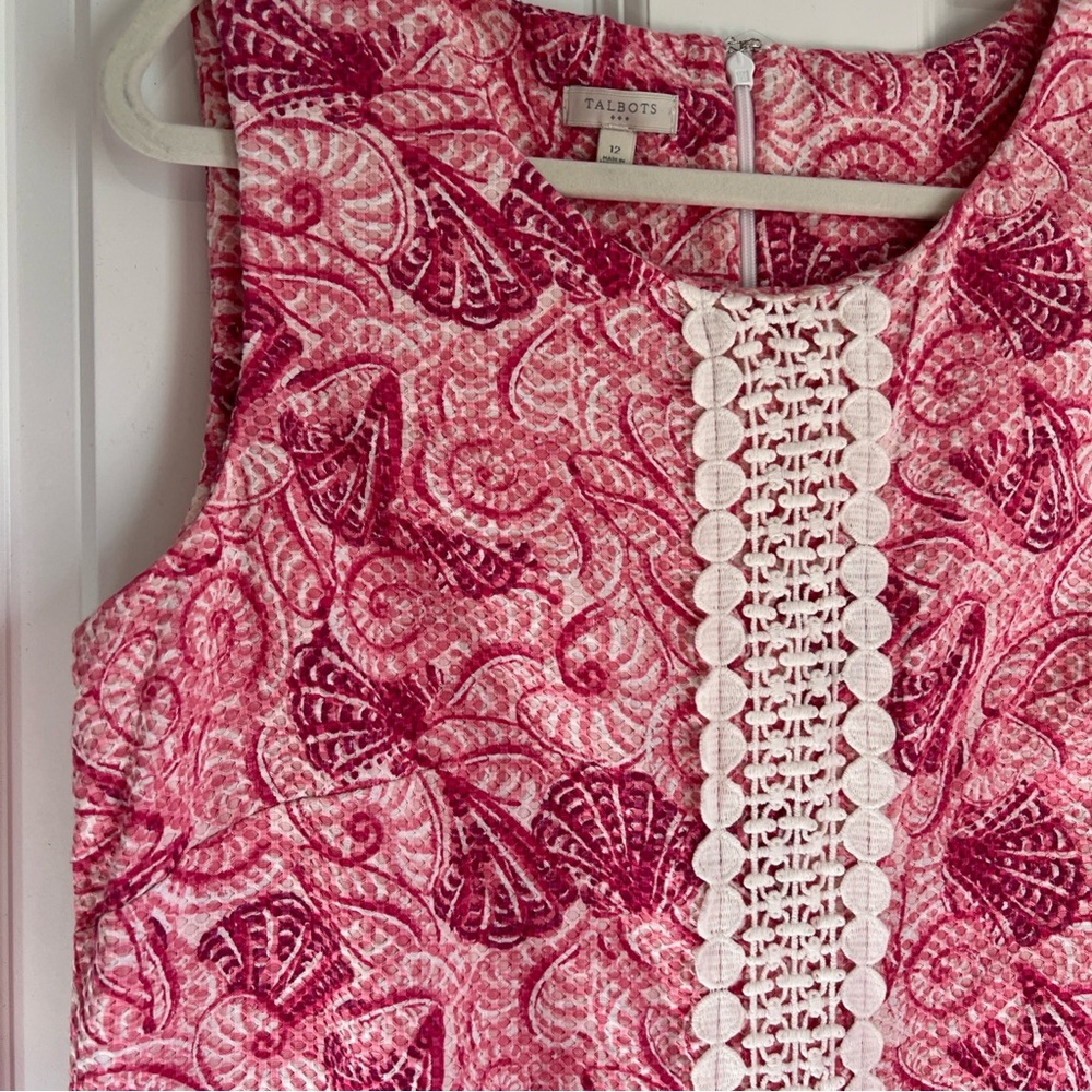 Talbots Pink and Cream Textured Dress - Shell Pattern - Picture 2 of 6